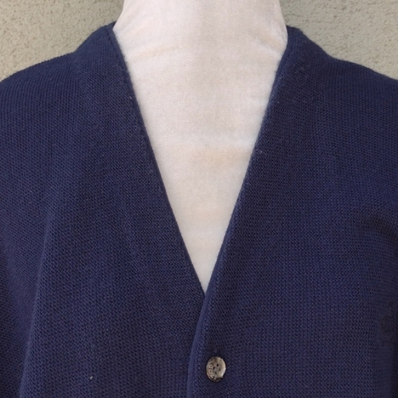 Vintage IZOD Navy Grandpa Cardigan 2XL - Picture 3 of 8
